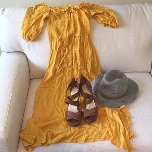 Mustard color summer dress